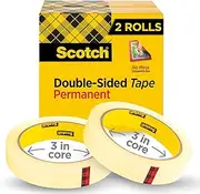 Scotch Double Sided Tape, 3/4 x 1296 Inches, 3-Inch Core, 2 Rolls (665-2P34-36)