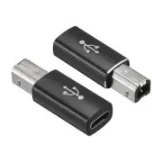 2pack USB C Female to Convert Adapter Type-C to USB B Adapter Black