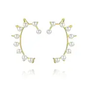 Culturesse Unforgettable Runway Cuff Earrings 18K Gold Plating Marjorie Pearl