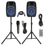 PAIR ALPHASONIK ALL-IN-ONE 10" POWERED 1000W PRO DJ AMPLIFIED LOUD SPEAKERS