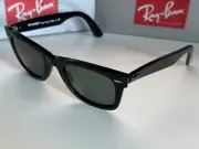 Ray-Ban Unisex Sunglasses RB2140 901 Shiny Black Square Green Non-Polarized 50mm