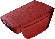 Car Armrests Universal Car Armrest Pad PU Leather Memory Sponge Armrest Cushion Vehicle Console Cover Protector Console Armrest(Red)