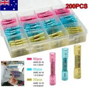 200 Assortment Heat Shrink Splice Wire Connectors Electrical Crimp Terminals Kit