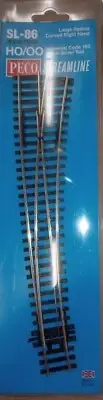 Peco HO Scale SL-86 Code 100 Insulfrog Right Hand Double Curved Turnout