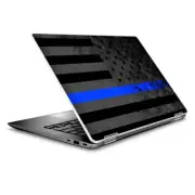 Skin Wrap for 14" HP Chromebook x360, thin blue line american flag distressed