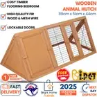i.Pet Rabbit Hutch Chicken Coop Run Wooden Cage Guinea Pig Shelter Timber Doors