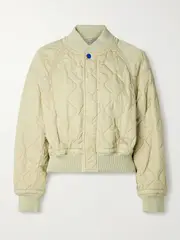 [Burberry] Burberry - Quilted Crinkled-shell Jacket - Ivory - large large Ivory