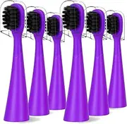 Compatible with Burst Kids Electric Toothbrush Replacement Heads with Dust Cover Caps, Perfect Fit with Burst Kids Sonic Kids Toothbrush,6 Pack, Purple