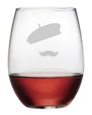 Susquehanna Glass French Beret Set of 4 Stemless Wine Glasses