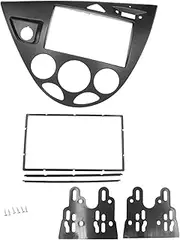Yurefax Double 2 Din Fasica Stereo Panel Radio Refitting Installation Trim Kit Face Frame Bezel, for Ford, for Focus, for Fiesta Car Radio Dashboard
