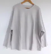 Autograph Jumper L Plus Size Womens Grey Ribbed Knit Pullover Dolman Sleeve