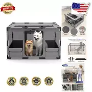 Dog Playpen with Sunproof Cover & Safety Lock - Ideal for Indoor/Outdoor Use