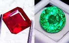 Certified Loose Gemstone 8 to 10 Ct Natural Red Ruby & Green Emerald LM88