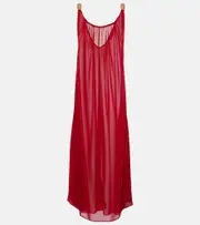 [Adriana Degreas] Adriana Degreas Holiday open-back chiffon maxi dress AU 14 red