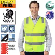 Hi Vis Safety Vest Aus Standard Reflective Tape Yellow Orange Day Night Work