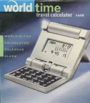 WORLD TIME TRAVEL CALCULATOR CLOCK CALENDAR FOLDING CASE 2 PCs