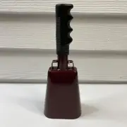 Cowbell w/ Handle Maroon Blank Noise Maker Ring Football Game Sporting Event 10"