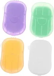 TOVINANNA 4 Pack Mini Travel Soap Slices Portable Hand Cleaning Soap Sheets for Camping Business Trips Hiking Outdoor Activities