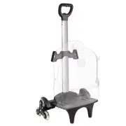 Backpack Trolley, Wheeled Cart Aluminum Alloy, Folding Trolley Cart for Schoo...