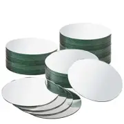 30PCS Round Mirror Tiles 6 Inches Round Mirrors Trays Glass Mirror Circles