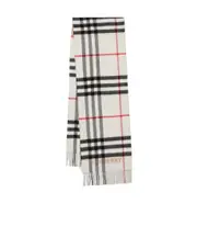 Burberry Checked Pattern Fringe Detailed Scarf One size Archives Beige/Natural White