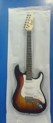 Busuyi VRack 6 String Electric Guitar Sunburst With White Pickguard