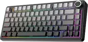 MechLands Aula F75 PRO 75% Wireless Gaming Keyboard, Gasket Mechanical Custom Keyboard with Five-Layer Padding, Bluetooth/2.4GHz/USB-C, Hot Swappable, Knob, RGB, Reaper Switches (Gradient Black)