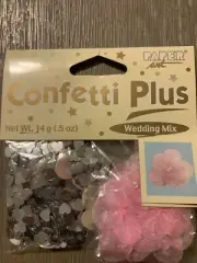 Flowers with Silver Ivory Heart Wedding Party Table Decoration Confetti 1/2 oz