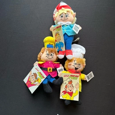 Kellogg's Cereal Bean Bag Breakfast Bunch Plush Toys Tony Rice Krispies 1997