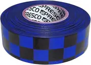[NO ADHESIVE] Presco Checkerboard Patterned Roll Flagging Tape: 1-3/16 in. x 300 ft. (Blue and Black Checkerboard)