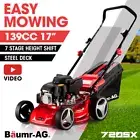 BAUMR-AG 17" Lawn Mower 139cc 4-Stroke Petrol Lawnmower Steel Push Engine