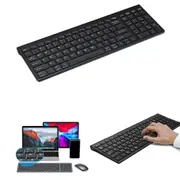 2.4G Ultra Thin Rechargeable Keyboard Sleek Bluetooth Wireless Keyboard Compatible with Multi Device