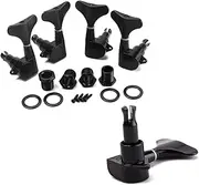 WHAMVOX 4pcs Guitar Tuning Keys Bass Tuning Pegs Machine Heads 2l2r Mounting Screws Ferrules Bushings for 4 String Bass Guitar Tuner