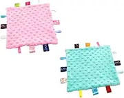 Toddmomy 2Pcs Colorful Soothing Towel Soft Lightweight Knitted Handkerchief Appeasing Cloth Stimulates Senses Comforts Newborns Random Colors