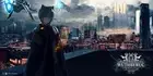 Anime girls long hair gray brown eyes city spaceship CCG Gaming Mat Desk