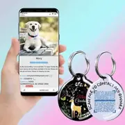 Stainless Steel Dog Cat Pet QR Code ID Name Tag Free Online Profile Scan Track