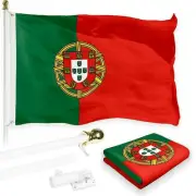 Combo Pack: 6 Feet Tangle Free Spinning Flagpole (White) Portugal