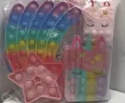 Pop fidget 4 pack butterfly unicorn meteor mind game toy stress relief Purse.