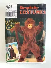 Uncut Simplicity Costumes 7825 WIZARD OF OZ COWARDLY LION Kids Sizes 3-8