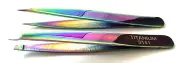 2 PCs Professional Tweezers Set Precision Stainless Steel Eyebrow Lashes Razor