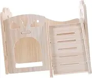 ibasenice 1 Set Wooden Hamster Hideout for Small Pets Cozy DIY Maze House for Guinea Pigs Hamsters and Small Animals Durable and Comfortable Wooden Pet Shelter