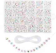 1620 Pieces A-Z Letter Beads, 74mm Sorted Alphabet Beads and Acrylic Letter Bead kit, Vowel Letter Beads for Jewellery Making Kids&Crafts&Name Bracelets Colorful