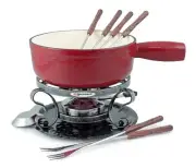 Swissmar Lugano 9 Piece Cast Iron Fondue Set