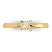 0.5Ct Princess Cut VVS1 Natural Morganite Solid Gold Solitaire Engagement Ring