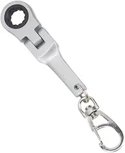 [Ｂｅｓｇａ] 10mm Ratchet Wrench Keychain,Mini Wrench Keychain,Compact for Adults,Heavy Duty Mechanic Gift,Keyring Flex Head Pendant