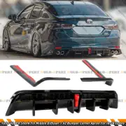 For 18-24 Camry SE XSE Yofer Gloss Black LED Rear Diffuser + V2 Corner Extension
