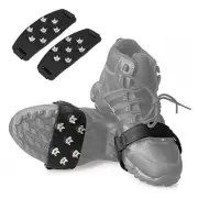 Crampon Traction Cleats Anti-Skid Traction Grips Crampons Spikes 7 Point Black