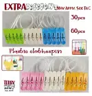 30/60pcs Drying Clothespins Clips Hanger Rack Portable Folding Travel Laundry