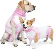 KIKNIN Recovery Suit for Dogs After Surgery, Post Spay, Neuter, Body Suit for Male and Female Dogs, Abdominal Wound Puppy Surgical Clothes, Prevent Licking Dog Onesies Post-Operative (Pink, X-Large)