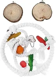 HOLIDYOYO 2Pcs Parrot Swing with Perch Stands Bird for Cage Supplies Includes Rope Swing and Sturdy Platforms for Parrots and Budgies
